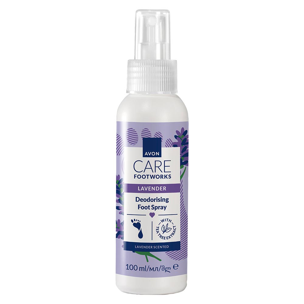 Avon Care Footworks deodoriserende & verfrissende voetspray met lavendelgeur Avon Care Footworks deodoriserende & verfrissende voetspray met lavendelgeur