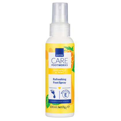 Avon Care Footworks Verfrissende voetspray met ananas en munt 100 ml Avon Care Footworks Verfrissende voetspray met ananas en munt 100 ml
